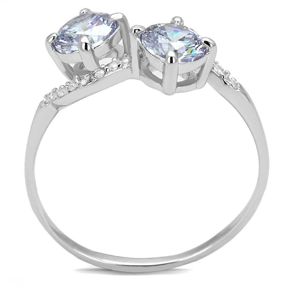 TS577 - Rhodium 925 Sterling Silver Ring with AAA Grade CZ in Light Amethyst - Alamode - Flyclothing LLC