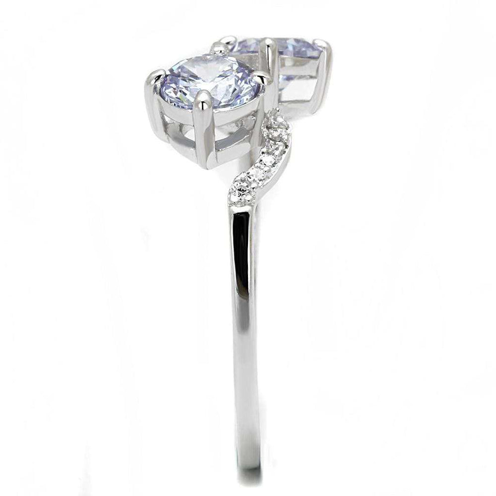TS577 - Rhodium 925 Sterling Silver Ring with AAA Grade CZ in Light Amethyst - Alamode - Flyclothing LLC