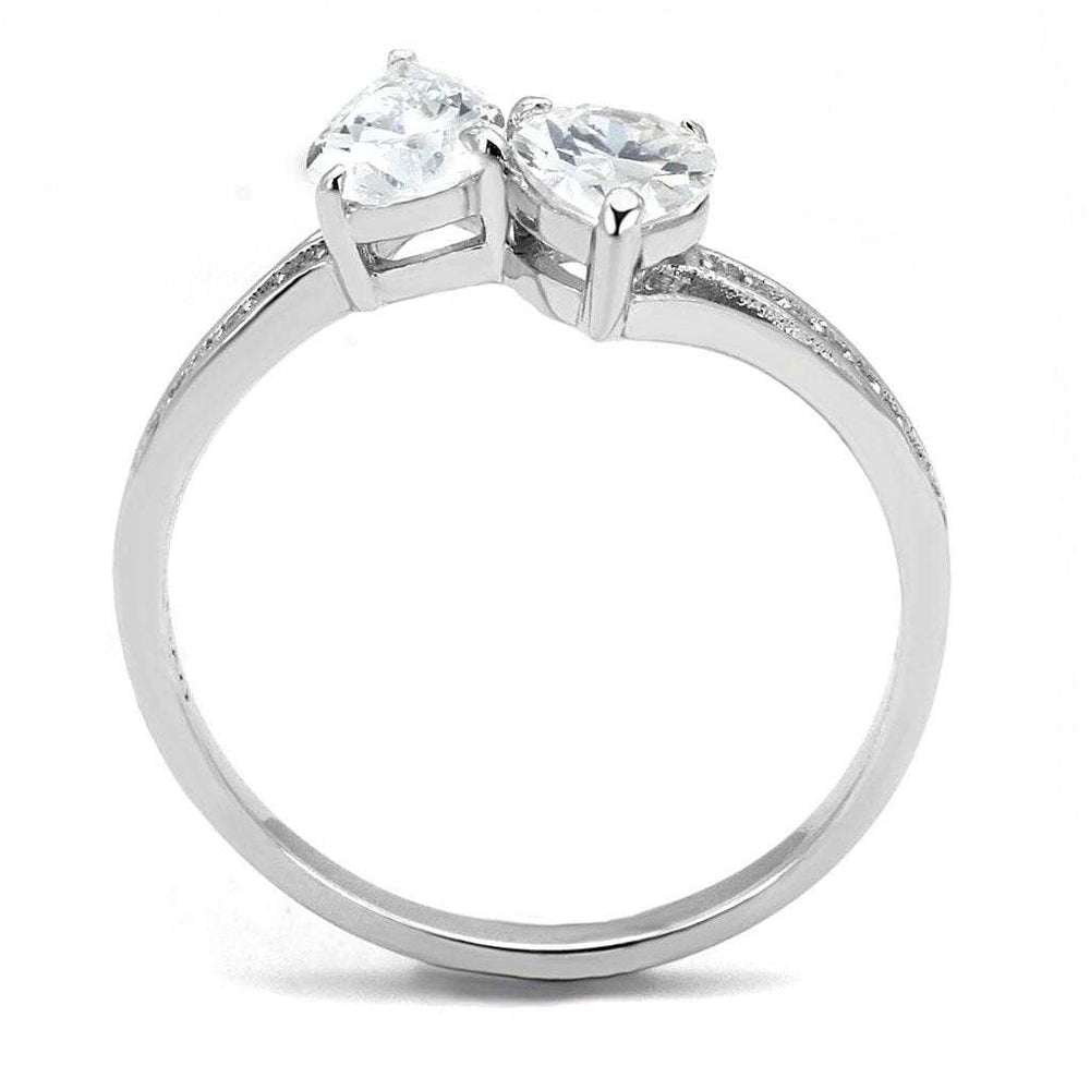 TS578 - Rhodium 925 Sterling Silver Ring with AAA Grade CZ in Clear - Alamode - Flyclothing LLC