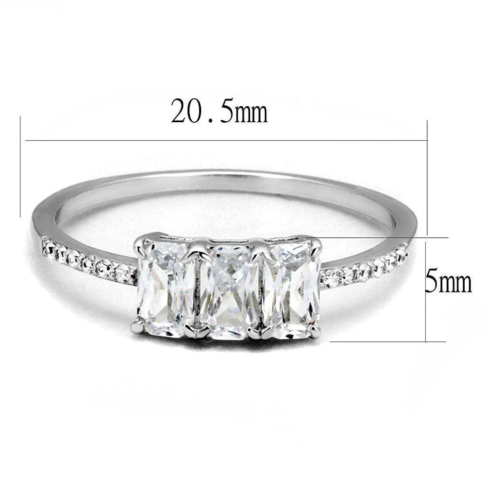 TS579 - Rhodium 925 Sterling Silver Ring with AAA Grade CZ in Clear - Alamode - Flyclothing LLC