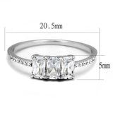 TS579 - Rhodium 925 Sterling Silver Ring with AAA Grade CZ  in Clear - Alamode