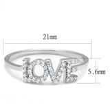 TS580 - Rhodium 925 Sterling Silver Ring with AAA Grade CZ  in Clear - Alamode