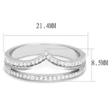 TS582 - Rhodium 925 Sterling Silver Ring with AAA Grade CZ  in Clear - Alamode