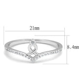 TS583 - Rhodium 925 Sterling Silver Ring with AAA Grade CZ in Clear - Alamode - Flyclothing LLC