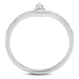 TS583 - Rhodium 925 Sterling Silver Ring with AAA Grade CZ in Clear - Alamode - Flyclothing LLC
