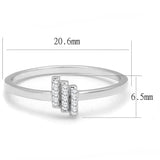 TS584 - Rhodium 925 Sterling Silver Ring with AAA Grade CZ  in Clear - Alamode