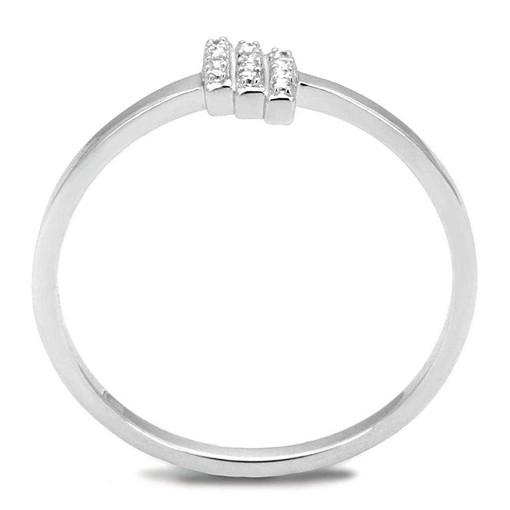 TS584 - Rhodium 925 Sterling Silver Ring with AAA Grade CZ in Clear - Alamode - Flyclothing LLC
