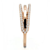 TS587 - Rose Gold 925 Sterling Silver Ring with AAA Grade CZ  in Clear