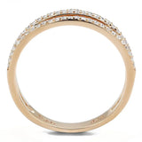 TS588 - Rose Gold 925 Sterling Silver Ring with AAA Grade CZ in Clear - Alamode - Flyclothing LLC