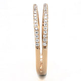 TS588 - Rose Gold 925 Sterling Silver Ring with AAA Grade CZ  in Clear - Alamode