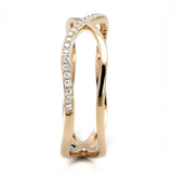 TS589 - Rose Gold 925 Sterling Silver Ring with AAA Grade CZ in Clear - Alamode - Flyclothing LLC