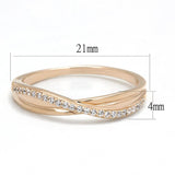 TS591 - Rose Gold 925 Sterling Silver Ring with AAA Grade CZ  in Clear - Alamode