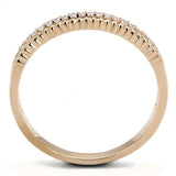 TS592 - Rose Gold 925 Sterling Silver Ring with AAA Grade CZ in Clear - Alamode - Flyclothing LLC