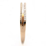 TS592 - Rose Gold 925 Sterling Silver Ring with AAA Grade CZ in Clear - Alamode - Flyclothing LLC