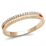 TS592 - Rose Gold 925 Sterling Silver Ring with AAA Grade CZ in Clear - Alamode - Flyclothing LLC