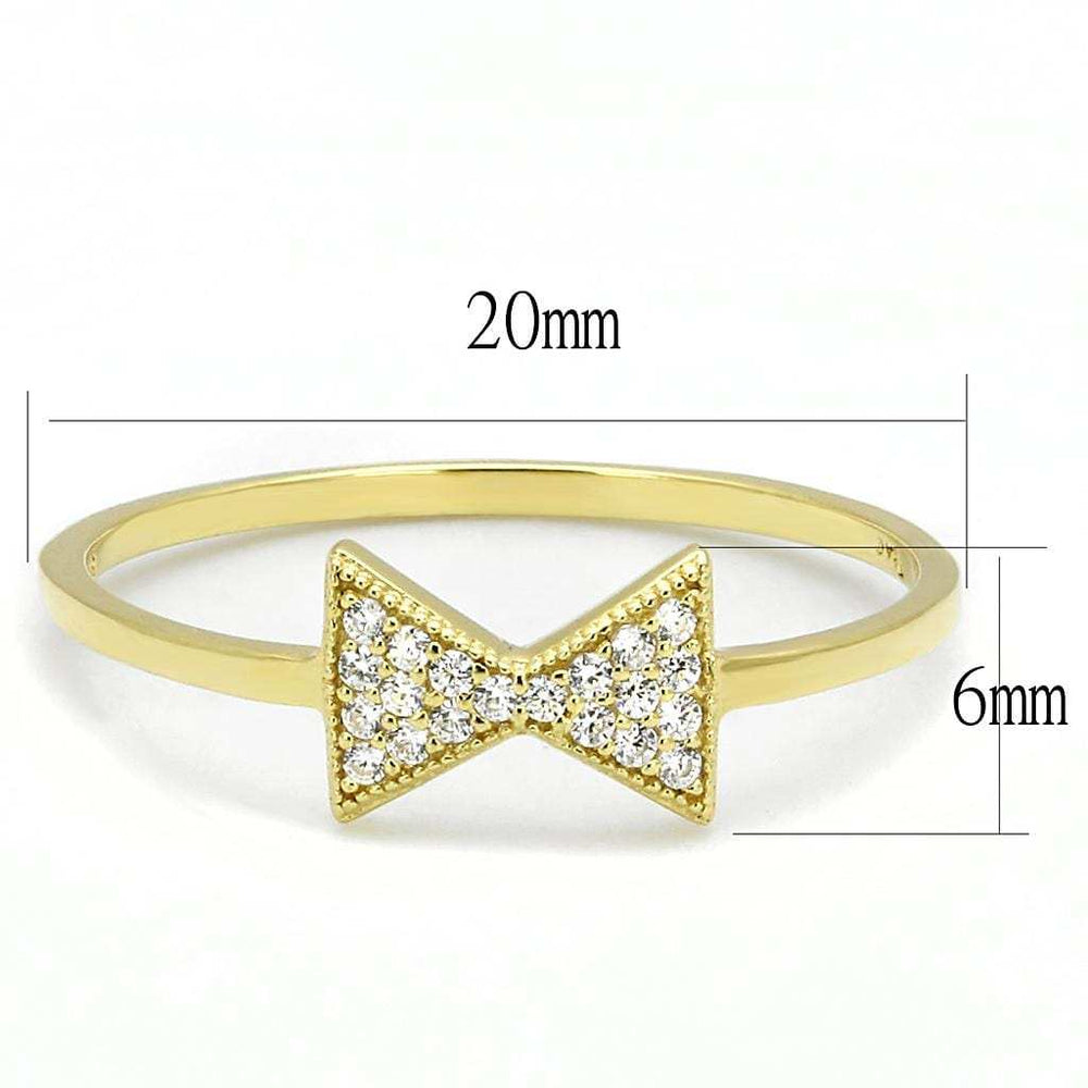 TS593 - Gold 925 Sterling Silver Ring with AAA Grade CZ in Clear - Alamode - Flyclothing LLC