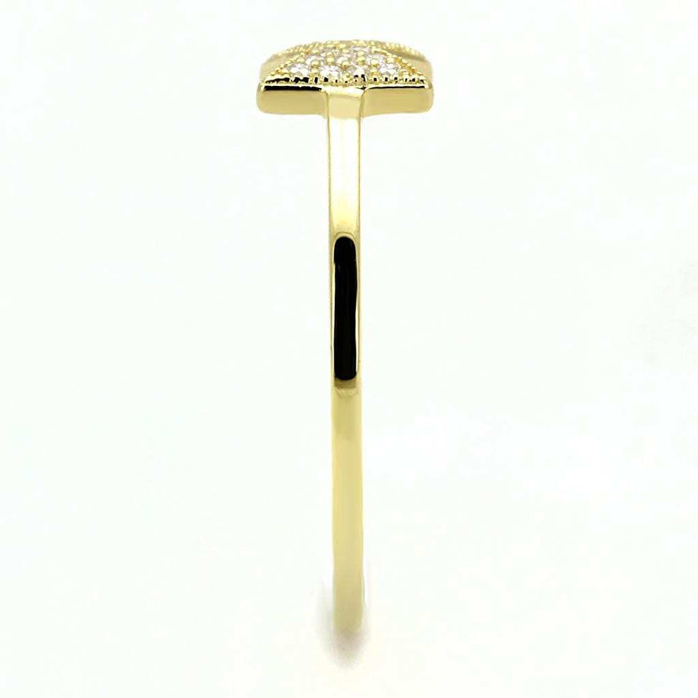 TS593 - Gold 925 Sterling Silver Ring with AAA Grade CZ in Clear - Alamode - Flyclothing LLC