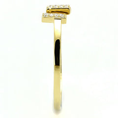TS595 - Gold 925 Sterling Silver Ring with AAA Grade CZ  in Clear