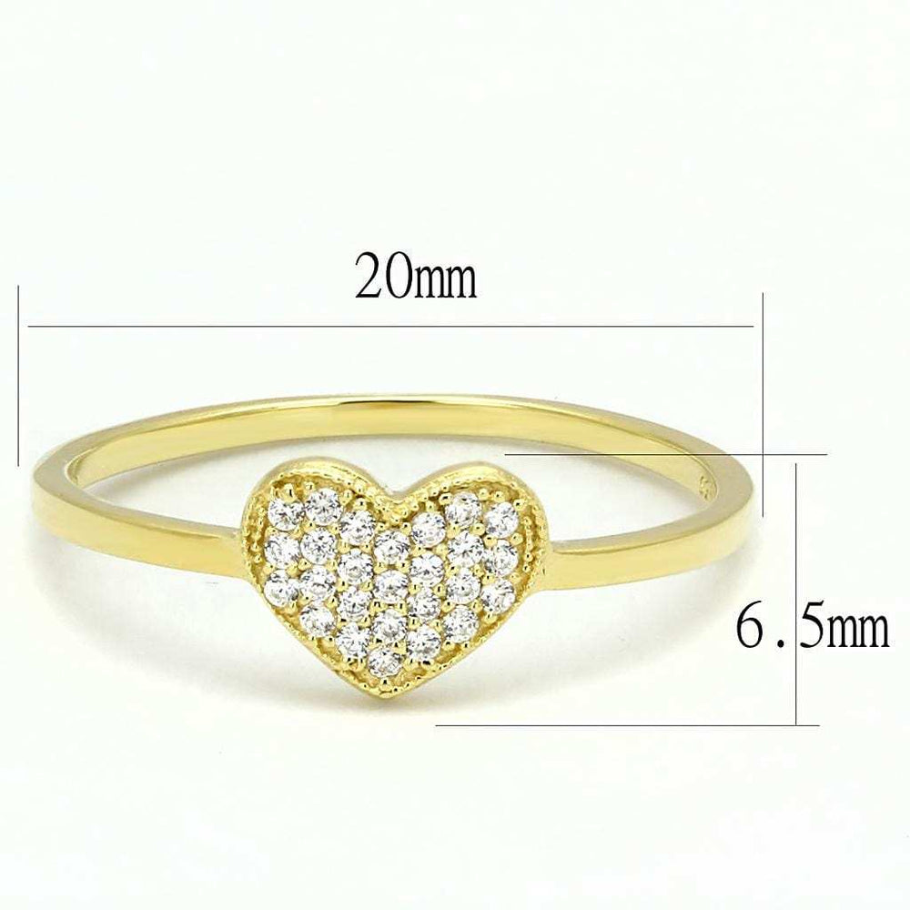 TS596 - Gold 925 Sterling Silver Ring with AAA Grade CZ in Clear - Alamode - Flyclothing LLC