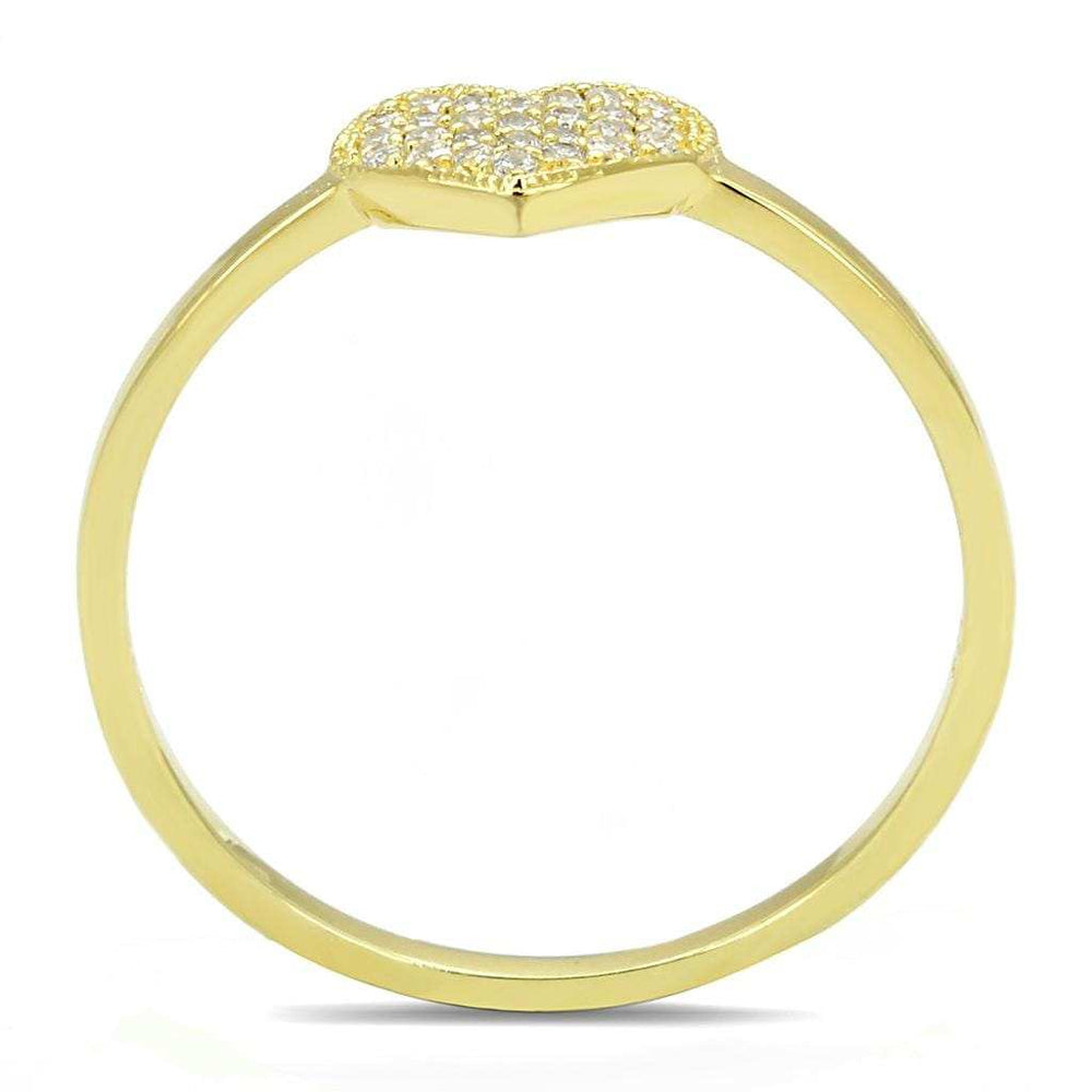 TS596 - Gold 925 Sterling Silver Ring with AAA Grade CZ in Clear - Alamode - Flyclothing LLC