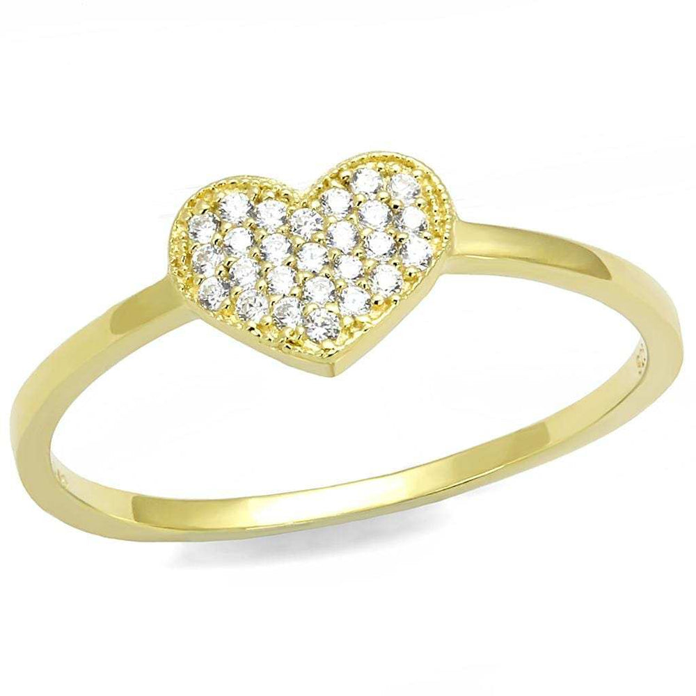 TS596 - Gold 925 Sterling Silver Ring with AAA Grade CZ in Clear - Alamode - Flyclothing LLC