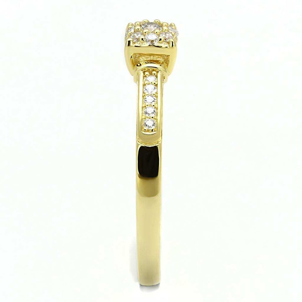 TS597 - Gold 925 Sterling Silver Ring with AAA Grade CZ in Clear - Alamode - Flyclothing LLC