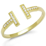 TS598 - Gold 925 Sterling Silver Ring with AAA Grade CZ in Clear - Alamode - Flyclothing LLC