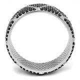 TS600 - Rhodium + Ruthenium 925 Sterling Silver Ring with Synthetic Spinel in Multi Color - Alamode - Flyclothing LLC