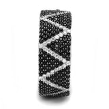 TS600 - Rhodium + Ruthenium 925 Sterling Silver Ring with Synthetic Spinel in Multi Color - Alamode - Flyclothing LLC