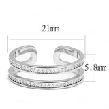 TS605 - Rhodium 925 Sterling Silver Ring with AAA Grade CZ  in Clear - Alamode
