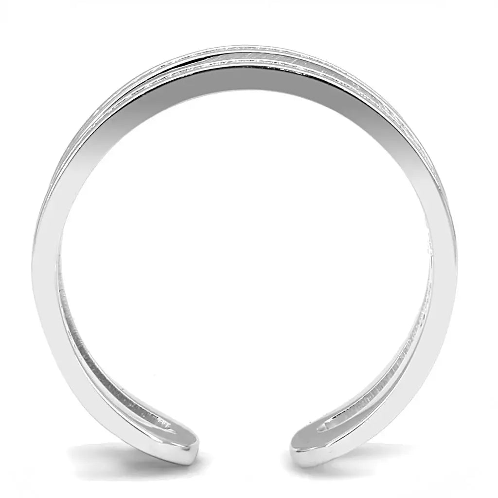 TS605 - Rhodium 925 Sterling Silver Ring with AAA Grade CZ in Clear - Alamode - Flyclothing LLC