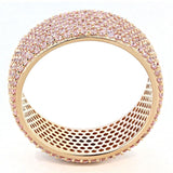 TS612 - Rose Gold 925 Sterling Silver Ring with AAA Grade CZ  in Light Rose - Alamode