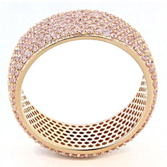 TS612 - Rose Gold 925 Sterling Silver Ring with AAA Grade CZ  in Light Rose