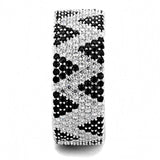 TS613 - Rhodium 925 Sterling Silver Ring with AAA Grade CZ  in Jet - Alamode