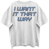 BACKSTREET BOYS I WANT IT THAT WAY BLANC WHITE ENZYME WASH T-SHIRT/GIANT VINTAGE