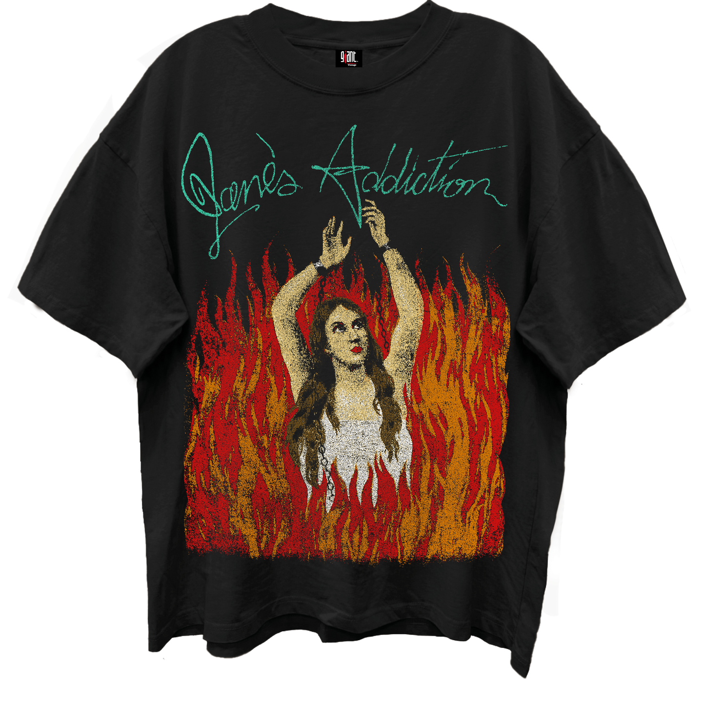 JANES ADDICTION BURNING LADY LIMO BLACK ENZYME WASH T-SHIRT/GIANT VINTAGE