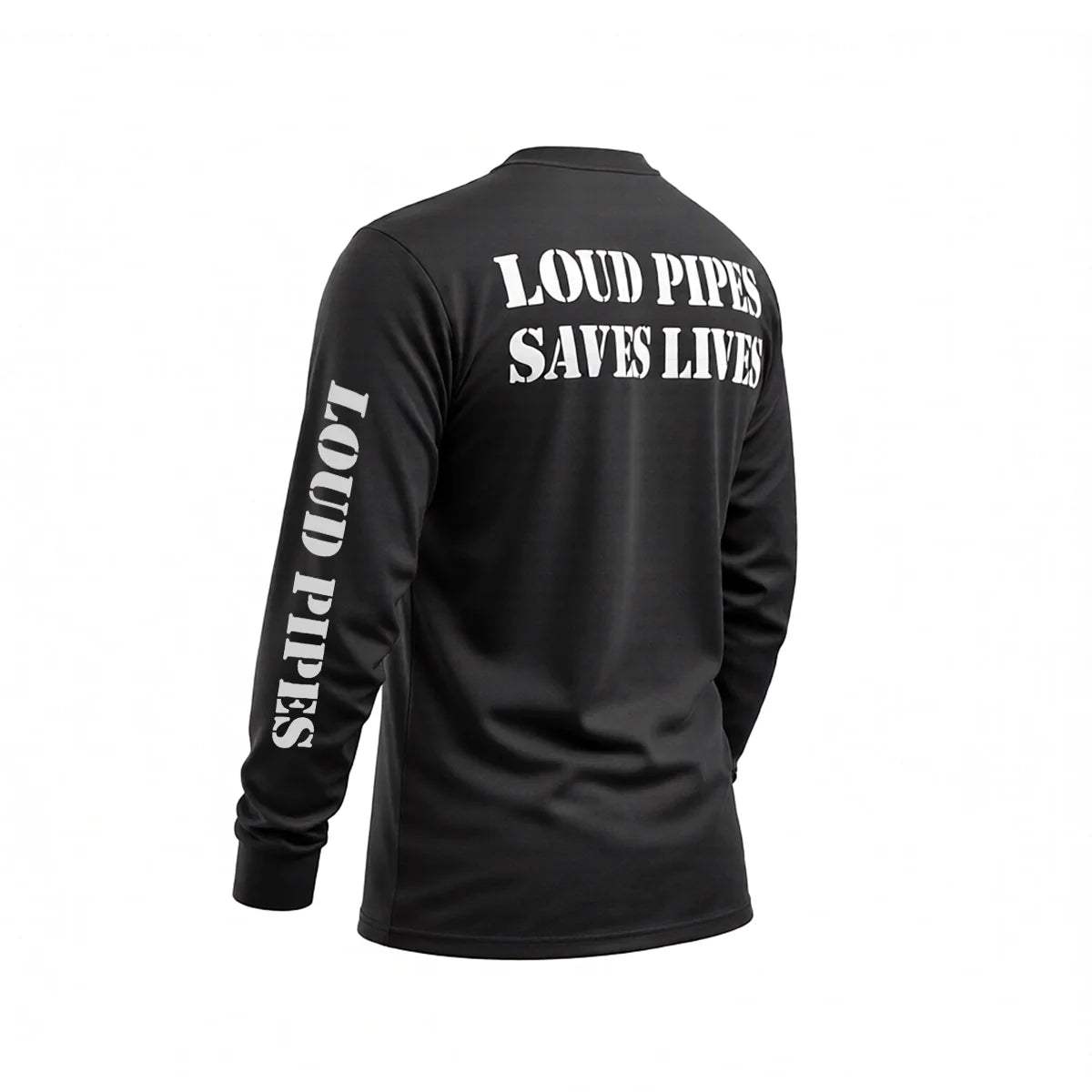 Loud Pipes Save Lives - Men's Long Sleeve Biker Tee - Unik Just for Bikers - Flyclothing LLC
