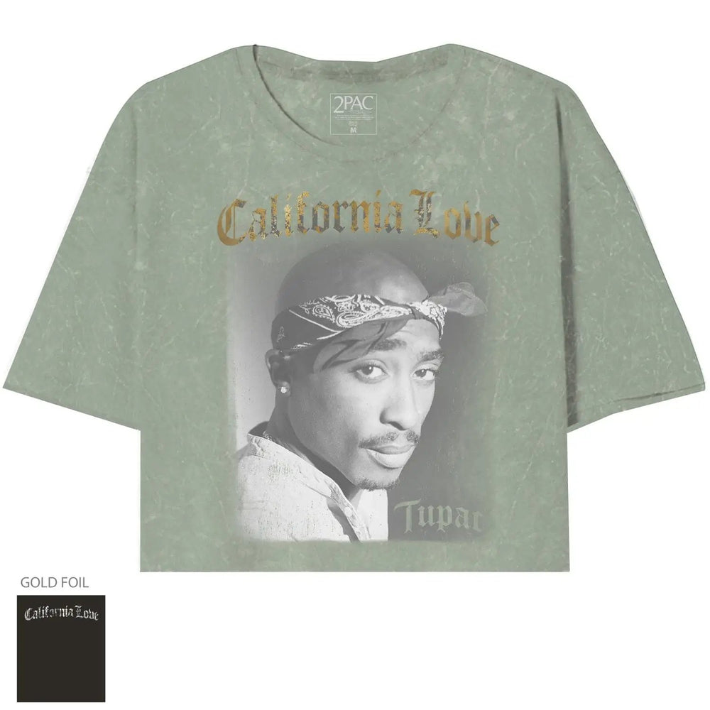 Tupac La Love Foil Oversize Crop Top - Tupac