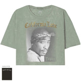Tupac La Love Foil Oversize Crop Top - Tupac
