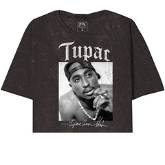 Tupac Leaning Pose With Signature Oversize Crop Top
