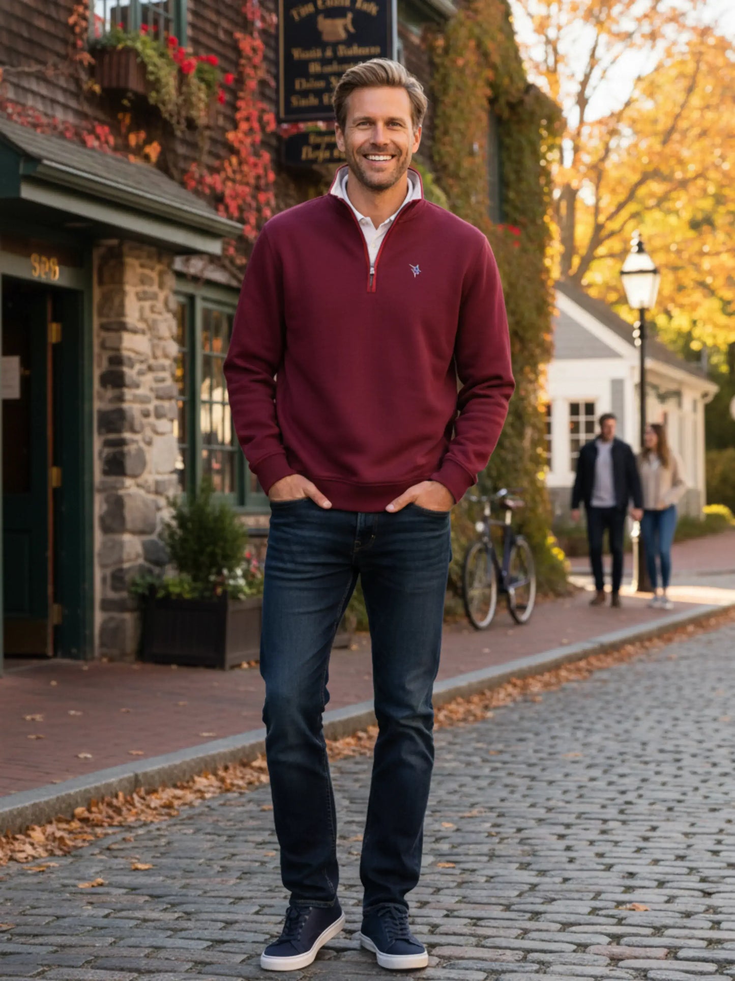 Turnberry Quarter Zip Smooth Knit - White Water Life - Flyclothing LLC
