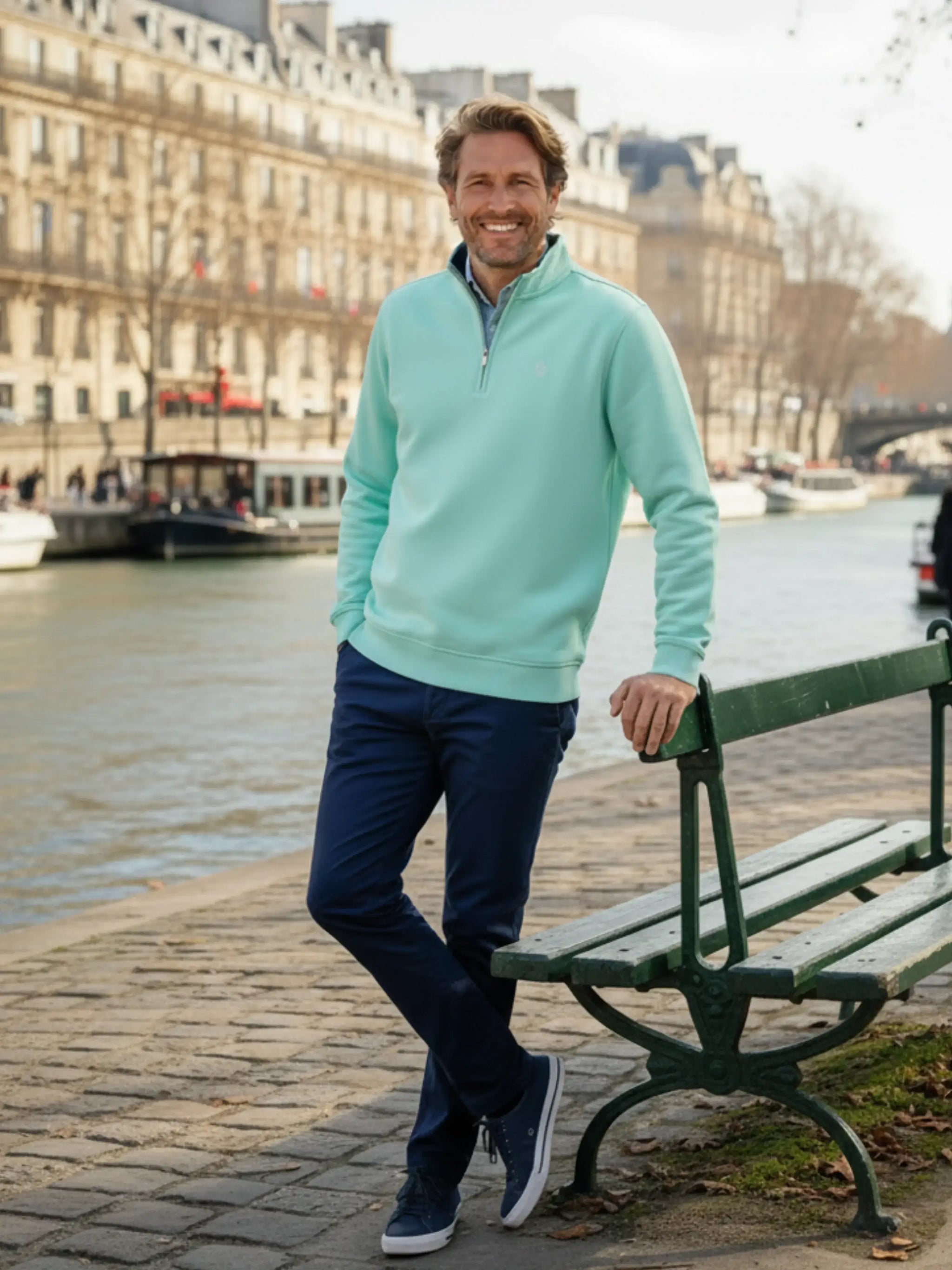 Turnberry Quarter Zip Smooth Knit - White Water Life - Flyclothing LLC