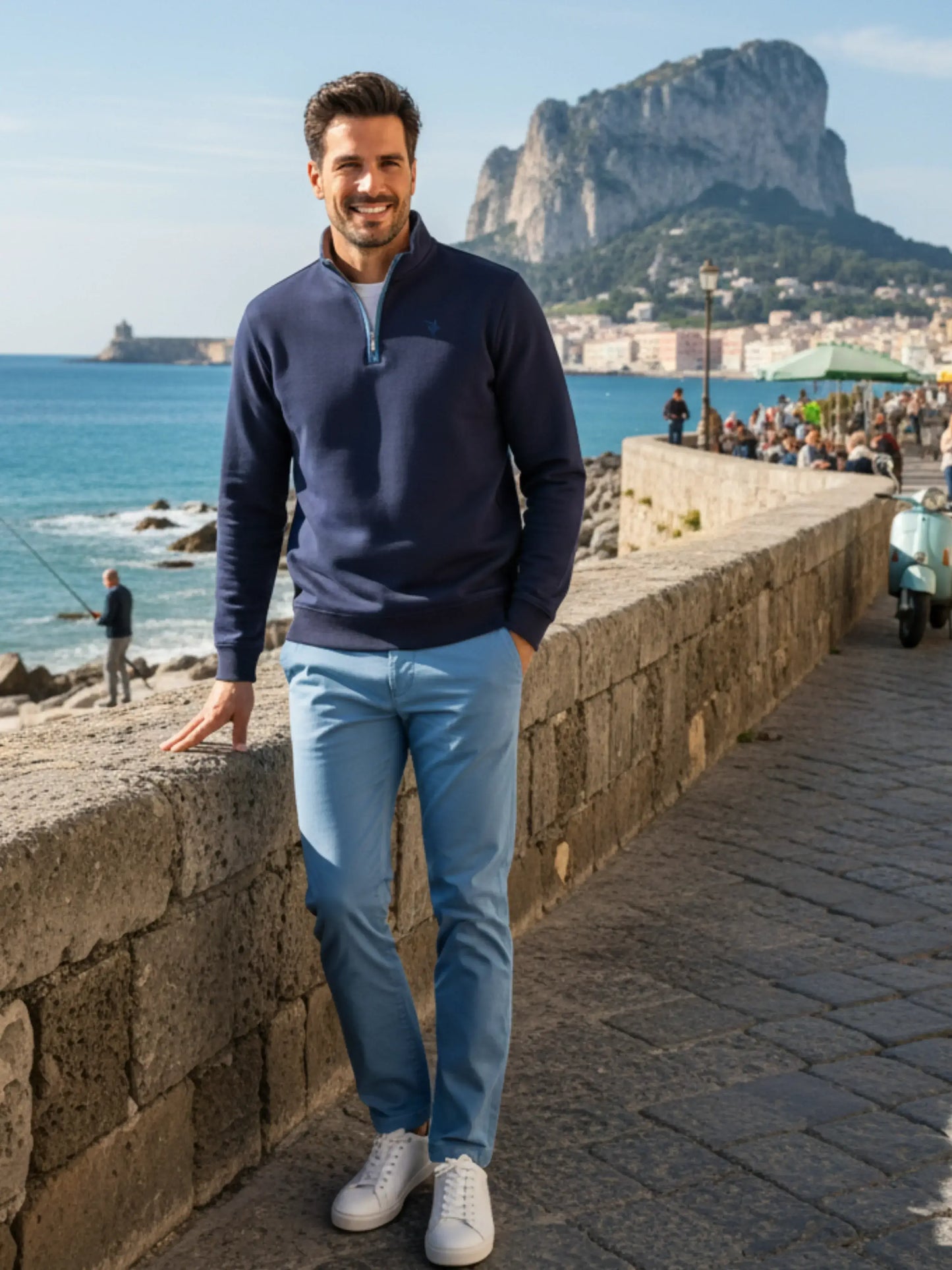 Turnberry Quarter Zip Smooth Knit - White Water Life - Flyclothing LLC