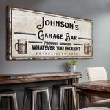 Personalized Rustic Garage Sign for Home Bar: Enhance Your Man Cave Wall Decor with Personalized Basement Bar Sign - Tailored Canvases - Flyclothing LLC