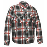 Rider's Plaid - Mens Black & Red Armored Flannel - Unik Just for Bikers - Flyclothing LLC