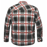Rider's Plaid - Mens Black & Red Armored Flannel - Unik Just for Bikers - Flyclothing LLC