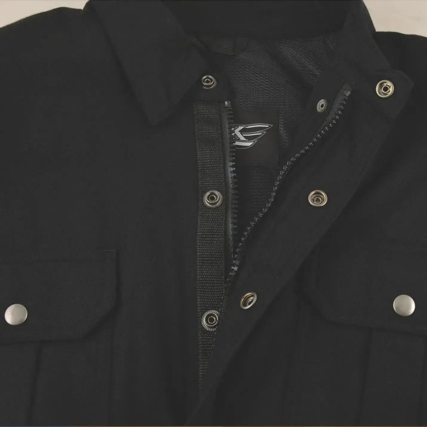 Defender - Mens Black Armored Flannel - Unik Just for Bikers - Flyclothing LLC