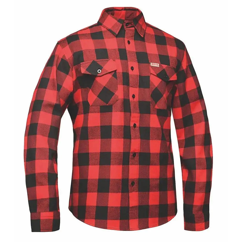 Mens Black and Red Flannel Shirt TW205.01 - Unik Just for Bikers - Flyclothing LLC