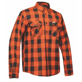 Men's Black and Orange Long Sleeve Cotton Flannel Shirt - TW205.16 - Unik Just for Bikers - Flyclothing LLC