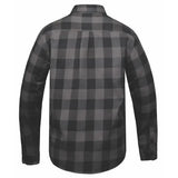 Men's Black and Grey Long Sleeve Cotton Flannel Shirt - Unik Just for Bikers - Flyclothing LLC